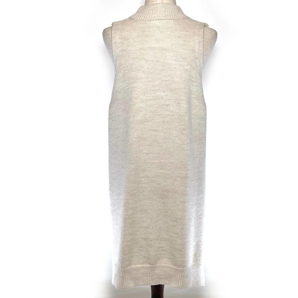 ASTR The Label Tunic Sweater Womens Sz LG Cream Sleeveless Mock Neck Side Slits - Picture 4 of 9